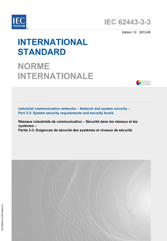 Cover IEC 62443-3-3:2013